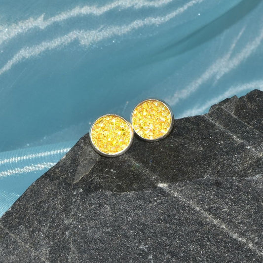 Miranda Ashley Sweet as Sugar Sparkle Lemon Yellow Circlet Earrings Gift Packaged